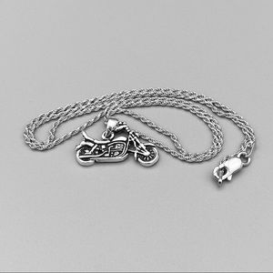 Sterling Silver Motorcycle Necklace, Bike Necklace